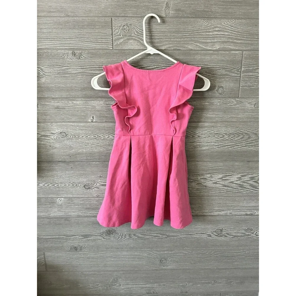 RALPH LAUREN‎ POLO GIRL'S PINK SPRING II PONTE RUFFLE DR KNT DRESS - 7
